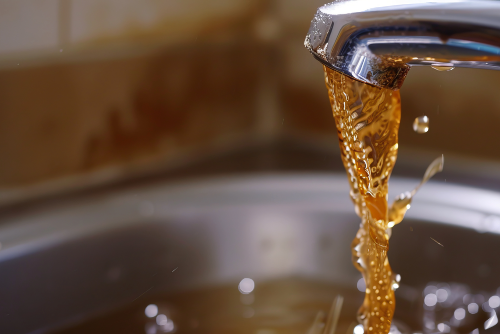 Rusty water coming from the faucet could mean a a water heater replacement is in order.