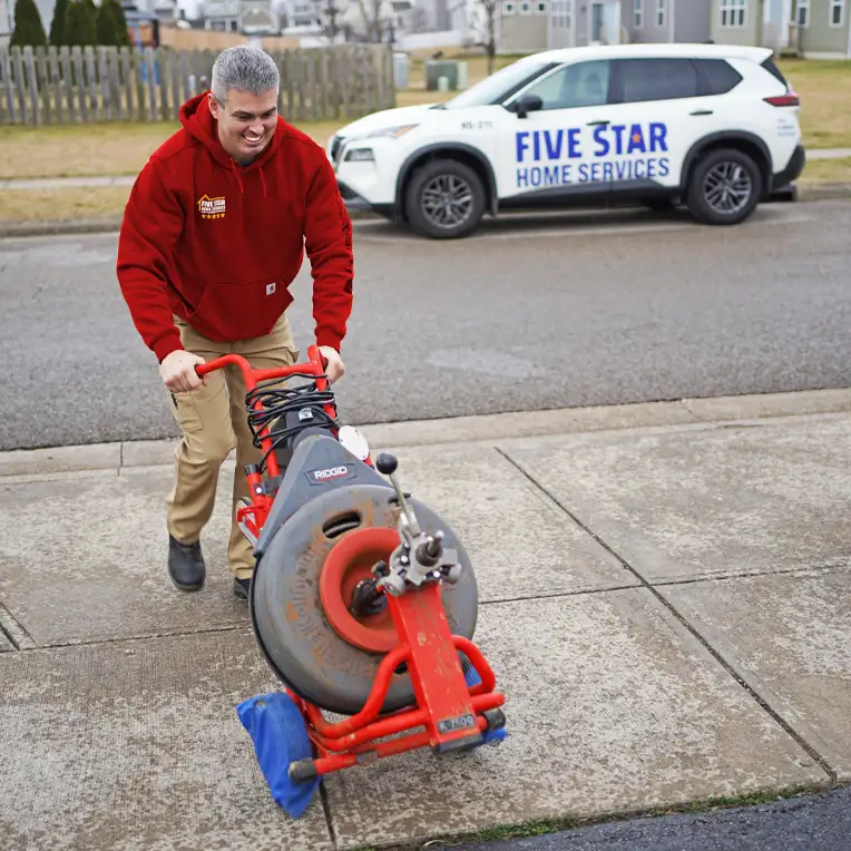 Plumbing with hydro jetting equipment